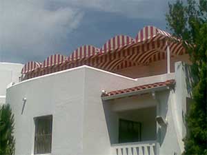 Tunnel Awnings on patio